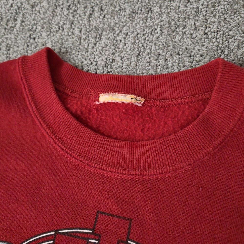 Vintage 90s University of Indiana Hoosiers Spellout Crewneck Size M Red Oak IU - Picture 5 of 6